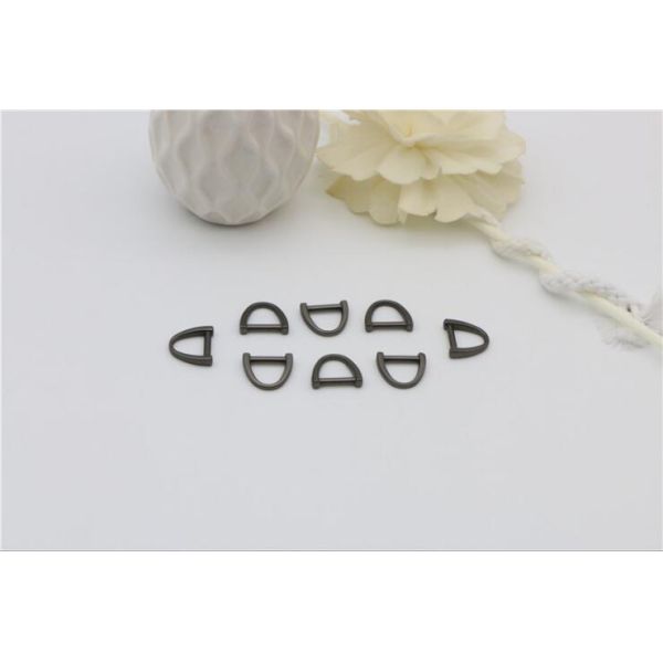 Handbag hardware accessories metal d-ring,gunmetal color zinc alloy d ring for bag strap