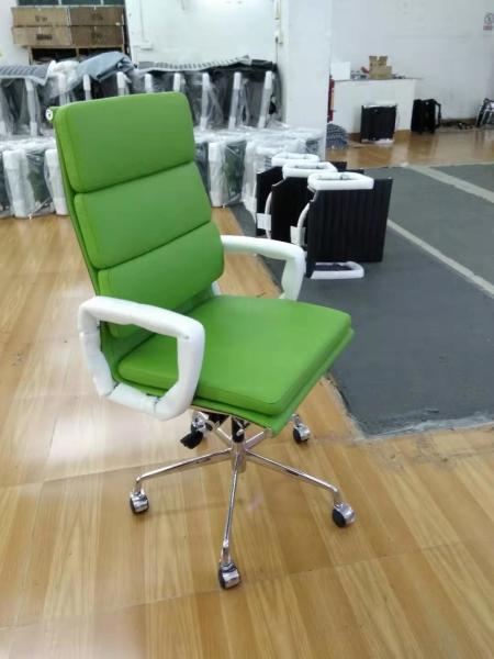 Green Color Aluminum Group Executive Chair Fit Waist Curve Concave And Convex Design
