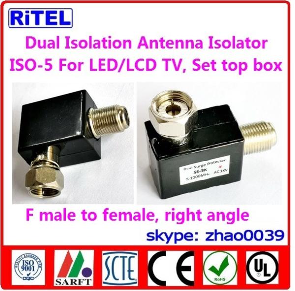catv_ dual isolation antenna isolator,ground isolators ISO-5 for set top box, LED TV/LCD TV