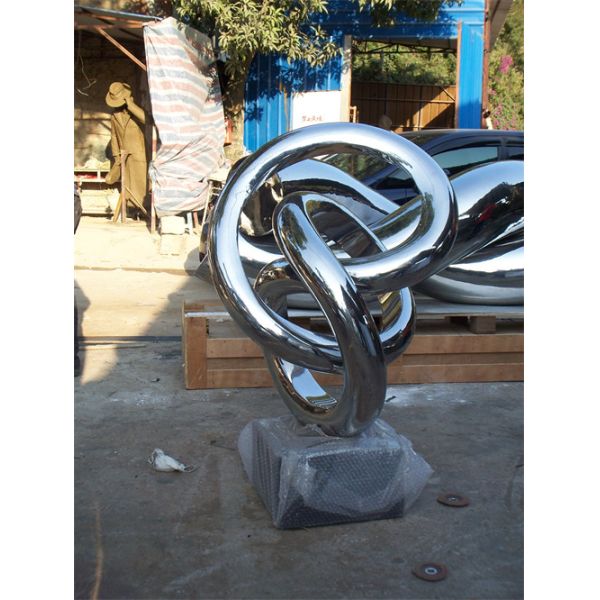 Circle Mirror Metal Modern Indoor Sculptures Abstract Stainless Steel