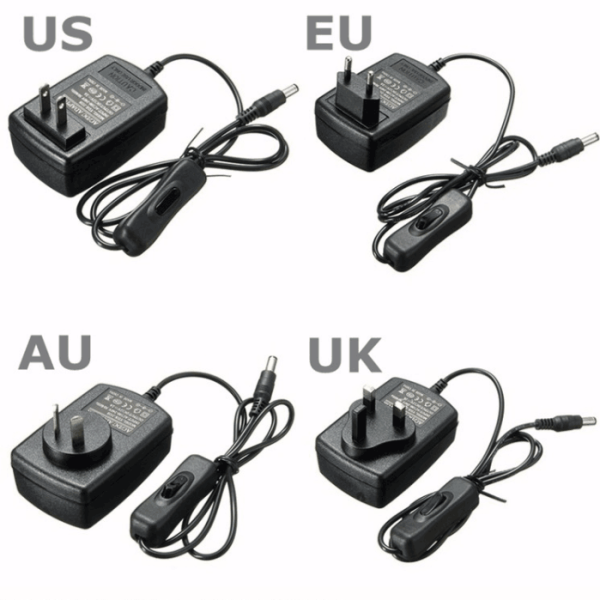 Very Convenient 100-240V AC Input 12VDC 2A 24W 12V 3A 36W On Off Switch Power Adapter