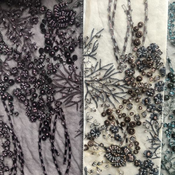 Easily Customizable Luxury 3D Flowers Beaded Embroidery Lace Fabric New Design Lace for Women's Clothing Dance  Dresses