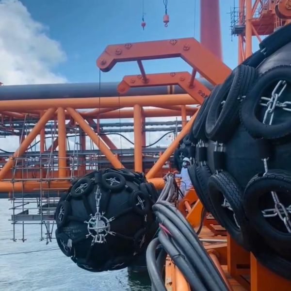 3.3m×6.5m High-Strength ISO 17357 Certified Pneumatic Rubber Fender – Marine Vessel Collision Protection Fender with Reinforced Tire Net & Precision Piston Component