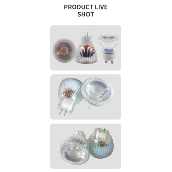 MR11 GU11 Mini LED Glass Lamp Cup 12V 110V 220V 35MM 3W COB