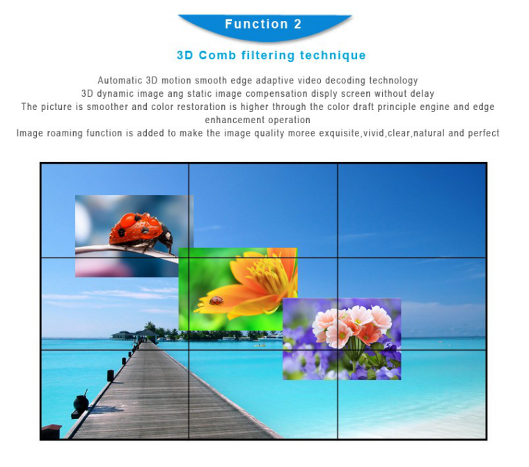 Indoor Splicing LCD Video Wall Floor Standing Mount VGA / DVI / HDMI Input