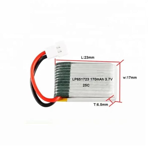 3.7V 170mAh Lithium Polymer Lipo Battery UL1642 IEC62133 Approved for Drones and Mini RC Helicopter