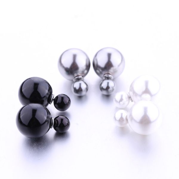 Hot Selling Paragraph Candy Color Round Ball Earring Double Side Shining Stud Earrings Big Acrylic Earrings For Women