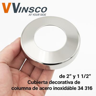 del flange y hermoseadores De de 2 y 1.1/2  Cubierta decorativa de columna de acero inoxidable 304 316
