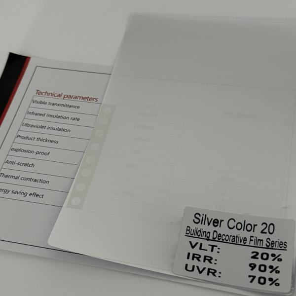 Energy Efficiency Building Window Film Silver Water Retardant Weather Resistance