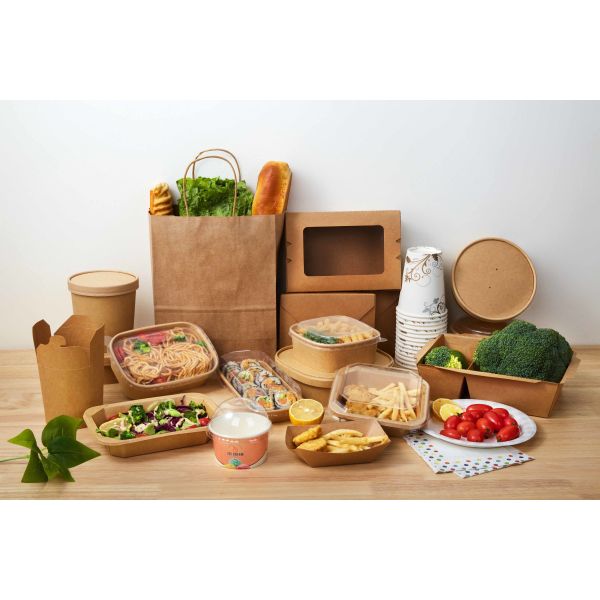 Rectangular Paper Bowl with Lid in 580ML 750ML and 850ML Capacities for Versatile Use