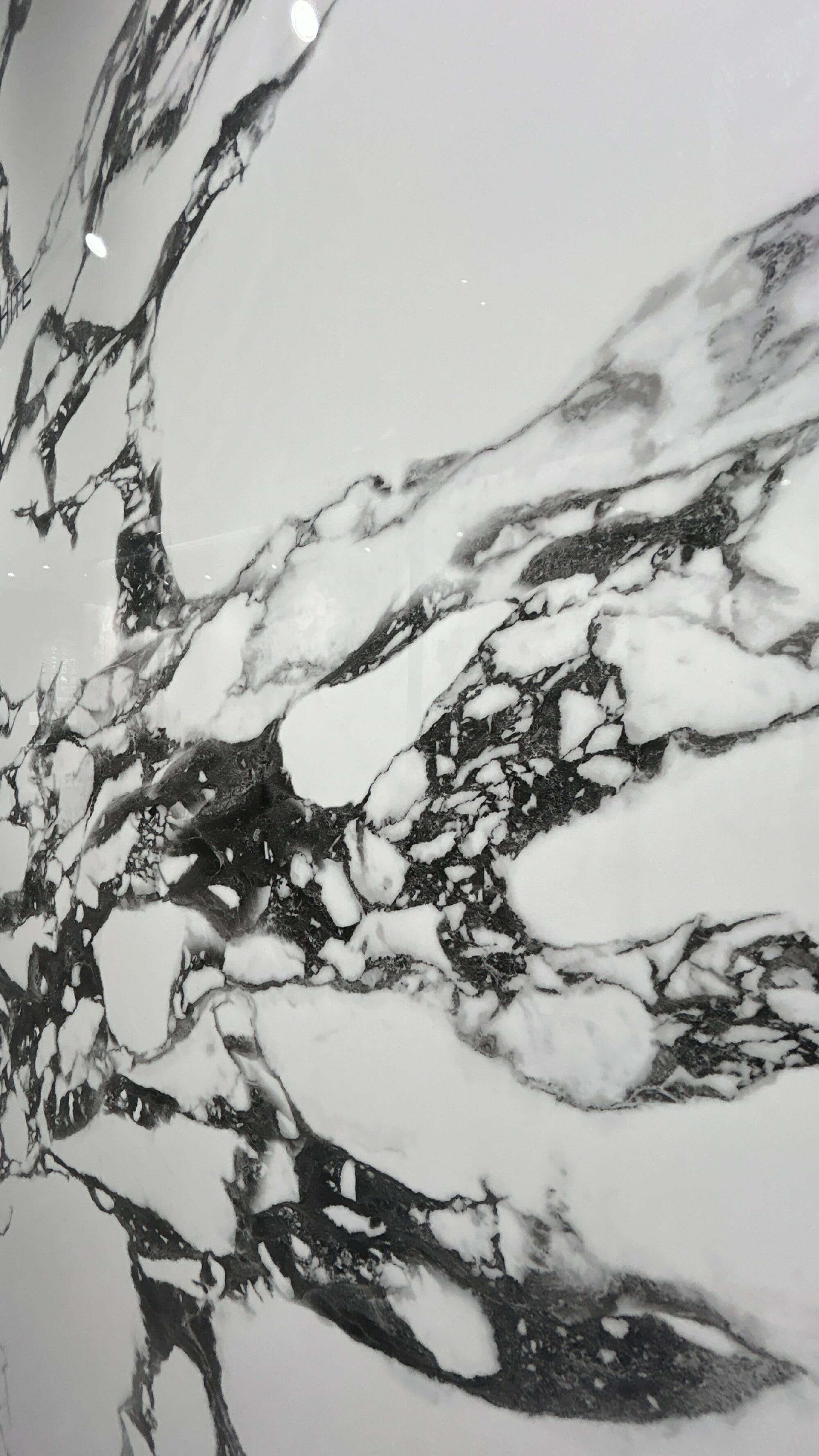 White and Gray Waterproof and Elegant 800x3600x12mm Polished Sintered Stone Slab AAA Grade for Living Room