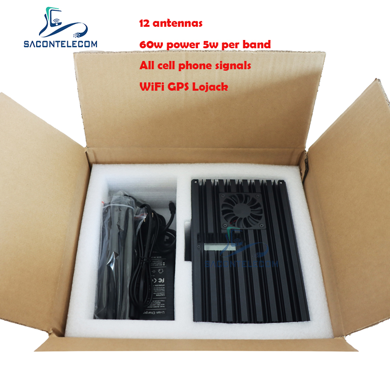 12 VHF Lojack Jammer 2G 3G 4G 5G Wifi Gps мобильного телефона антенн 60w
