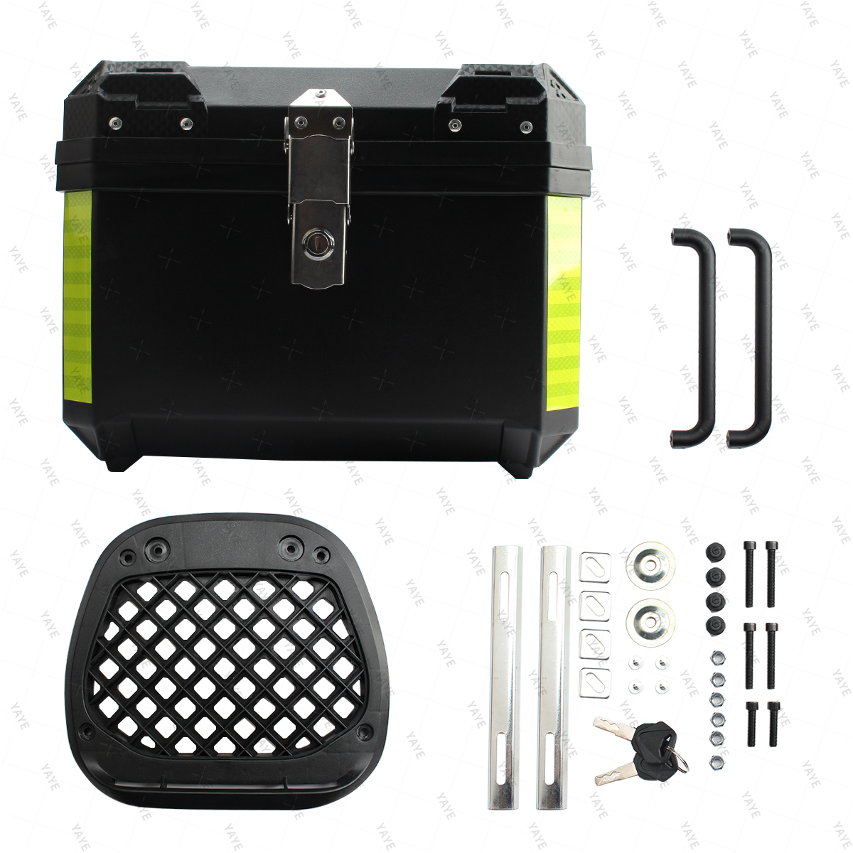 45L High Capacity Motorcycle Trunk Helmet Box Universal Top Case Waterproof Tail Box for Helmet and Luggage Storage