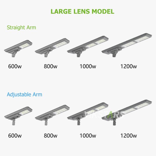 Nouveau lampadaire solaire bidirectionnel IP66 LED Lumière solaire de jardin 600W 900W Tout en un Lampes solaires de paysage