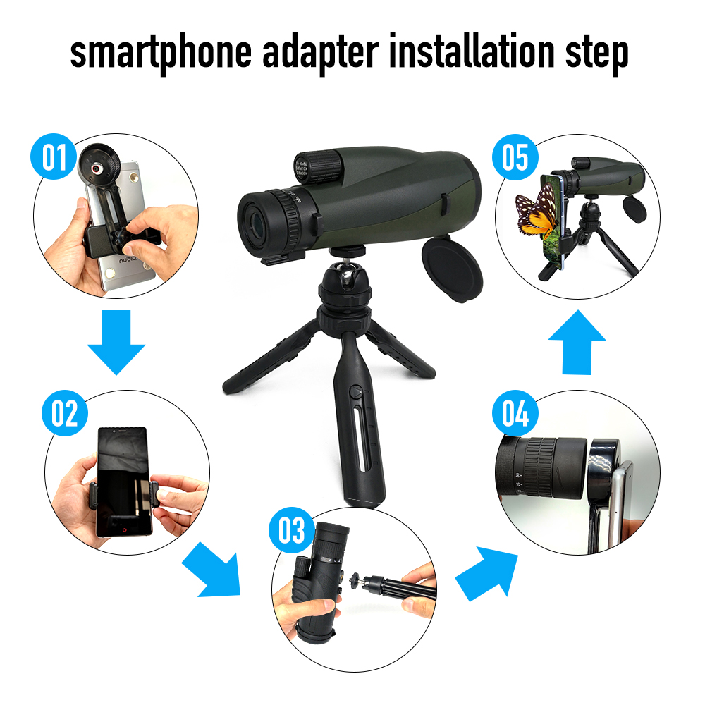 телескоп сигнала 10-30X60 Monocular делает линзы объектива водостойким 60mm для внешних приключений