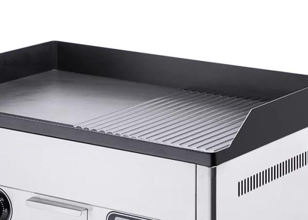 Reataurant Half Flat Electric Flat Top Grill Anti Rust 2kw Non Slip Feet