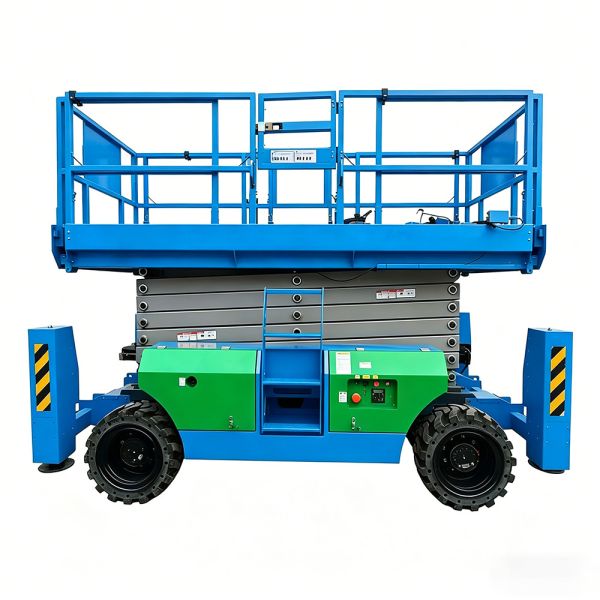Electric Rough Terrain Off Road Scissor Lift 30 Ft Emergency Infrastructure Rebuilding