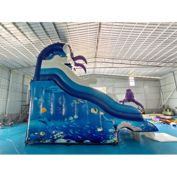 Nouveau design Populaire glissière gonflable Océan Octopus Cartoon Party Glissière gonflable sèche double pour enfants et adultes