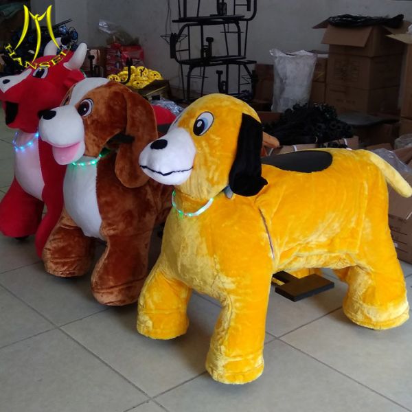 Hansel coin operated plush animal shopping mall kids rides 150KG bearing motorized plush riding animals