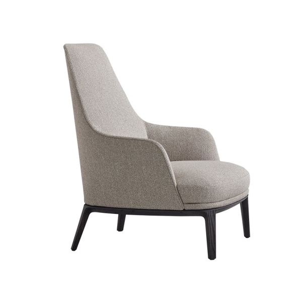 JANE Fiberglass Lounge Chair Solid Wood Finishing Spessart Oak Base