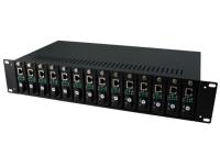 AC100V - le châssis de convertisseur de médias de bâti de support 260V, 2U 14 raine les châssis optiques de convertisseur de médias de fibre