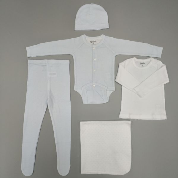 Super Soft 100% Cotton Newborn Baby Clothing Gift Set Bodysuit Blanket Hat and Layette