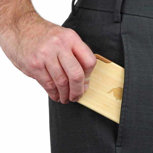 Rectangle Business Bamboo Card Holder With Special And Fashion Design