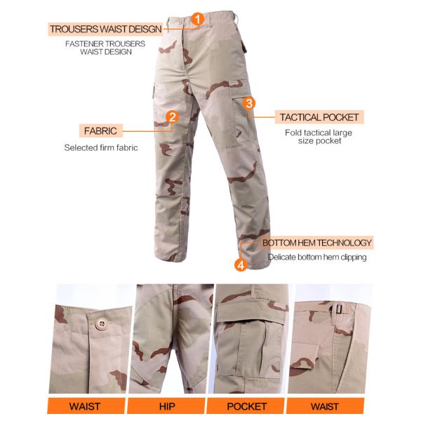 Flame Retardant Camouflage BDU Military Uniform 210-220gsm Fabric