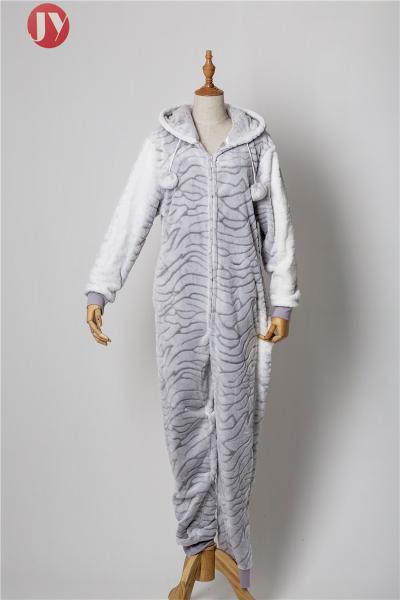 women's sleepwear discharge print embossed fleece hooded footed onesie loungewear pajamas