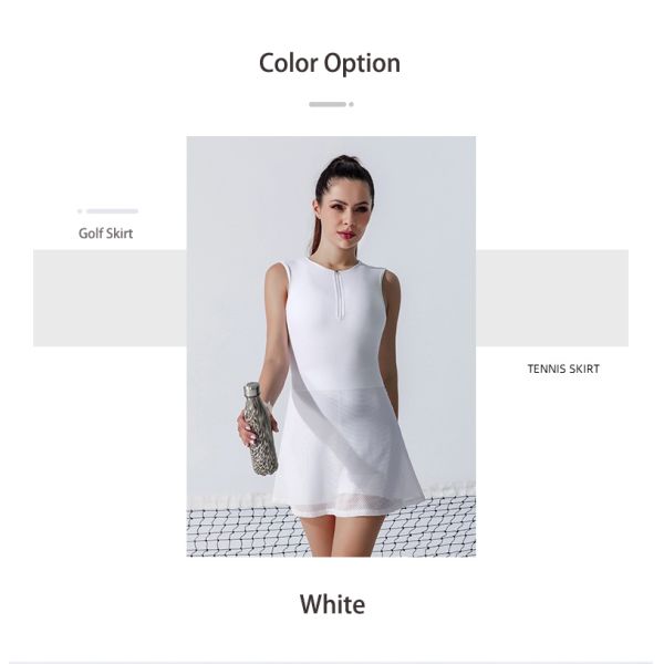 Gym Womens Tennis Dress Sleeveless Sport Training Golf Badminton Dress Suit
