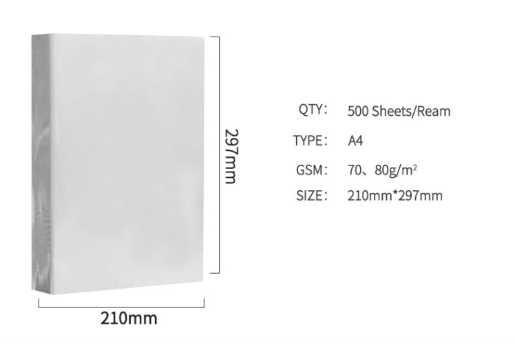Wholesale Supplier Offers A4 Copy Paper in High White for Various Office Needs.
