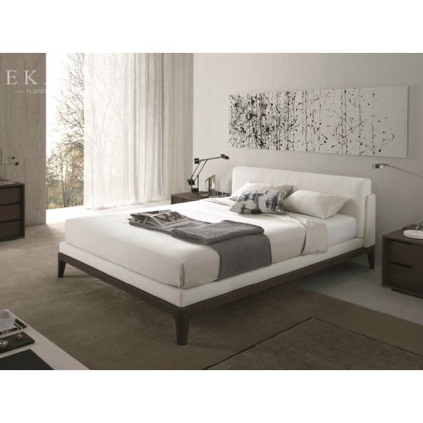 New Model Genuine Leather Simple Design Wooden Bed ZZ-BD011