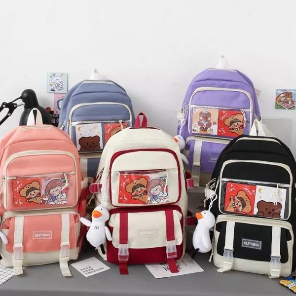 OEM 1.35 Inch Girls School Bag Set Large Capacity 5 In 1 Backpack Sling Pencil Bag