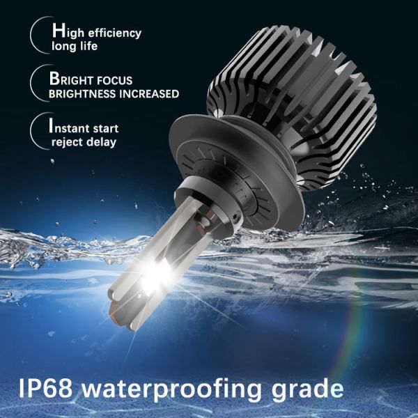 120 Watt H7 LED Headlight Bulb Universal Auto Lighting System New Alloy Brass Front Lamp 6500K 9000LM 24V YOUCHESHI 24-Month