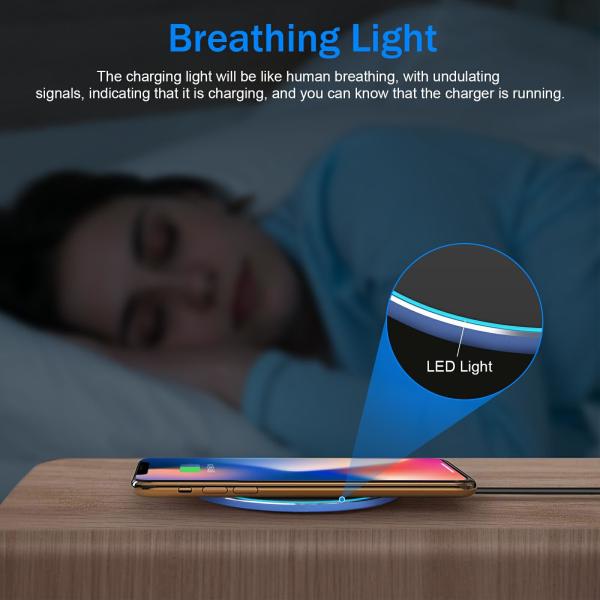 Portable  2 In 1  Qi Wireless Charging Pad 10W Mirror Surface For Mobile Phone
