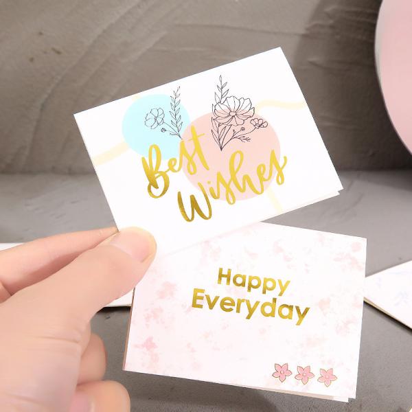 Gold Foil Stamped Greeting Cards Set with Floral Designs