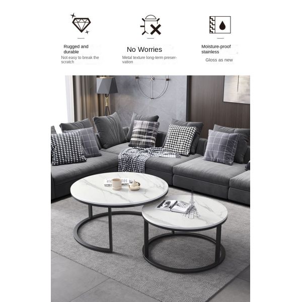 Light Luxury Nordic Minimalist Adjustable Coffee Table TV Stand Storage Drawer Modern Sintered Stone Top Metal Frame for Living
