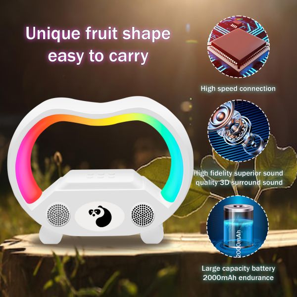 Waterproof Portable RGB Alarm Clock Build In Battery Outdoor Wireless Speaker