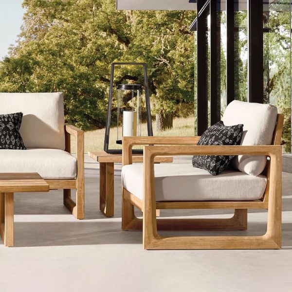 Hotel Patio Garden Sets Teak Sofa and Outdoor Lounge Chair for Weatherproof Furniture