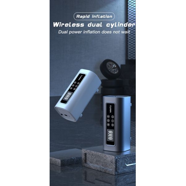 Blue YANTU A22 Rechargeable Electric Digital Wireless Portable Cordless Tyre Inflator