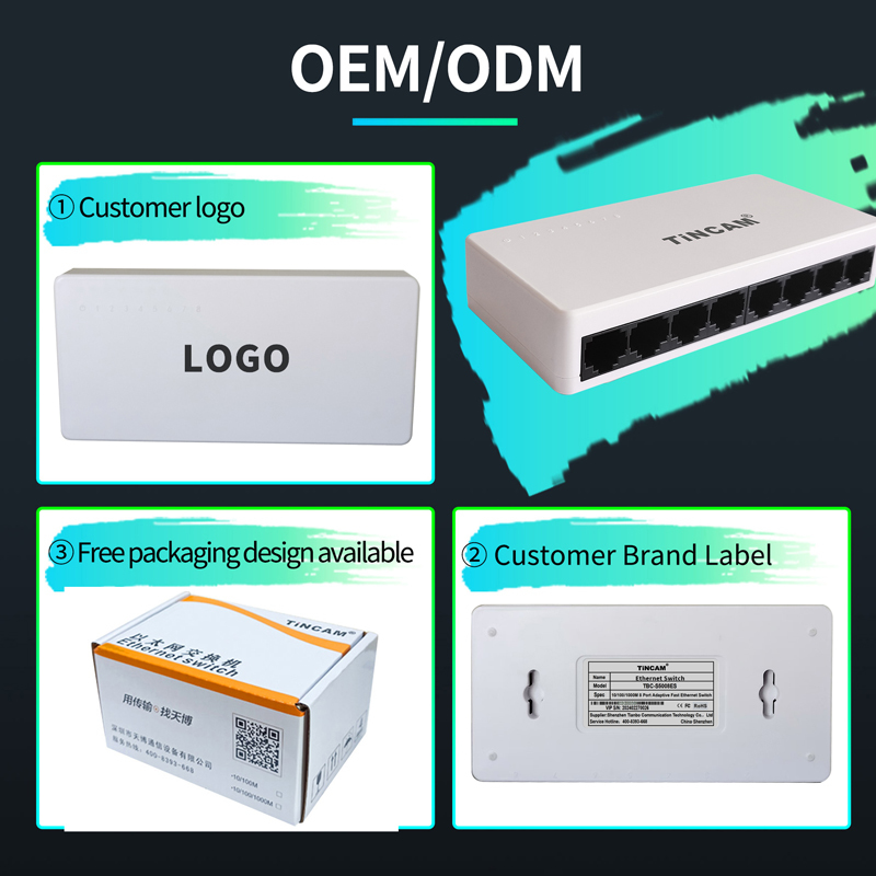 8-Port Gigabit Ethernet Switch Unmanaged Plug & Play Network Switch 10/100/1000Mbps RJ45 Desktop Plastic Housing External 5V Power Adapter TBC-S5008ES