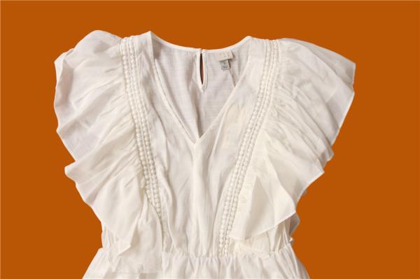 Cute Simple Princess Collar Ladies White Casual Dresses 68% Rayon 32% Polyeser