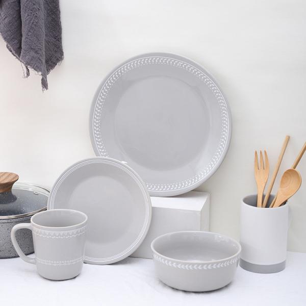FDA LFGB Approval Coastal Ceramic Dinnerware Sets 4 Piece Dish Set