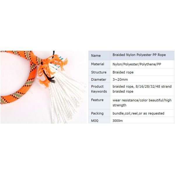 White Braided Polyester Rope Chemical Resistance Customized Length