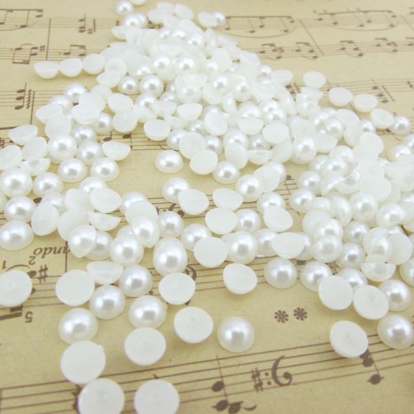 ABS Imitation Pearl Half Round Patch DIY Jewelry Accessories Wholesale