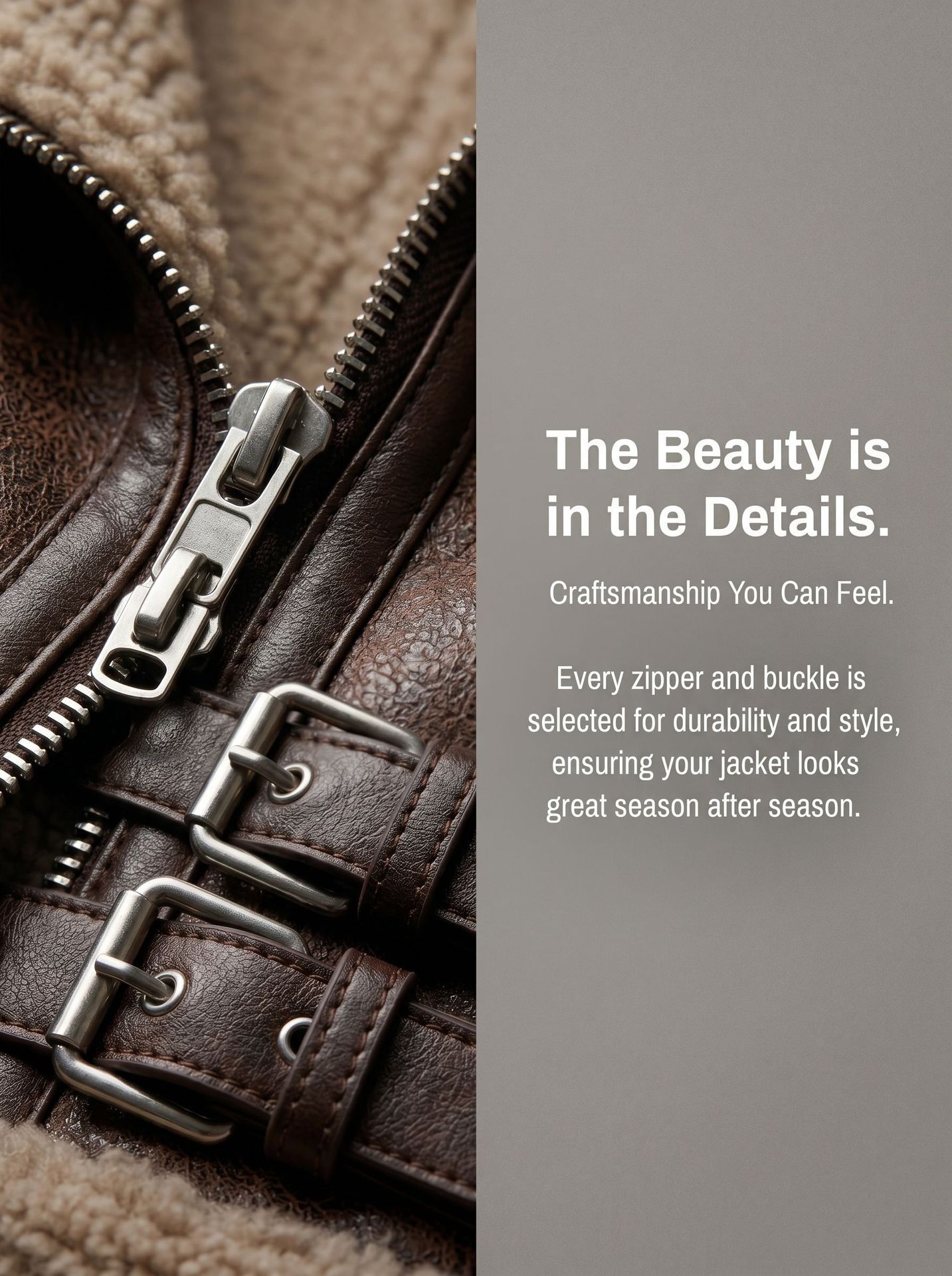 Women's Faux Shearling Leather Biker Jacket with Vintage Style and Asymmetrical Zipper Closure