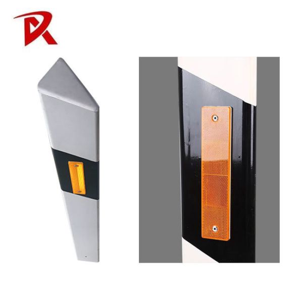 Beijing ROADSAFE PVC Triangle Pole Warning Flexible Reflective traffic guardrail road delineator post LOGO PVC bollard