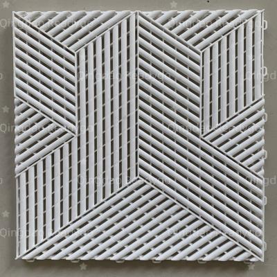 Carreaux de plancher gris modernes carrés pour le sol de garage en extérieur facile à installer