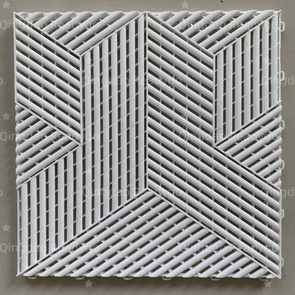 Rib Self-Draining warehouse plastic flooring Garage floor tiles interlocking grid floor