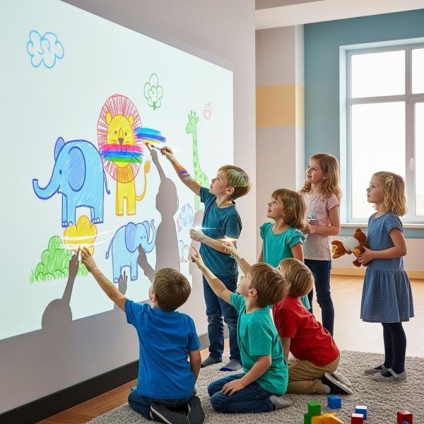 Interactive Wall Projection Painting Game for Kids – Create & Play!